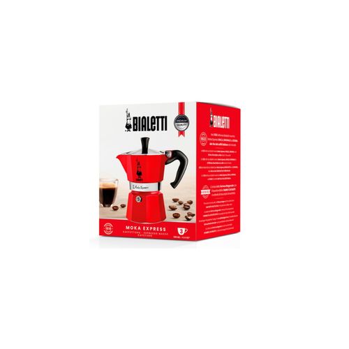 Cafetière Italienne 3 Tasses Rouge - 0009132/0004942
