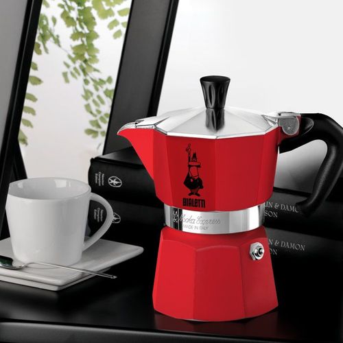 Cafetiere Italienne - La Mokina - Tous Feux Sauf Induction - 1 Tasse - 40 Ml - Rouge