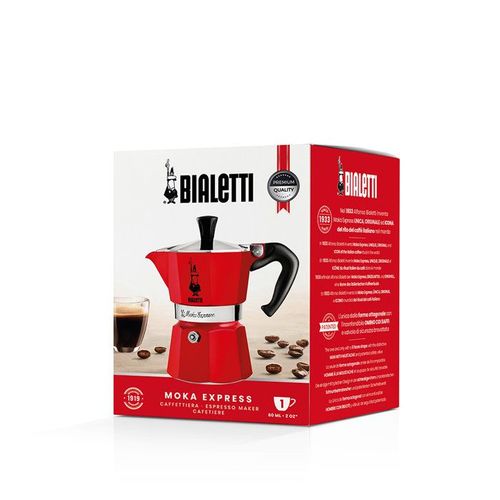 Cafetiere Italienne - La Mokina - Tous Feux Sauf Induction - 1 Tasse - 40 Ml - Rouge