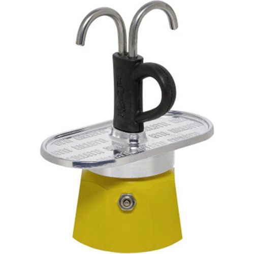 Set Cafetiere Italienne + 2 Tasses - Mini-express Lichtenstein - 100 Ml - Inox / Jaune