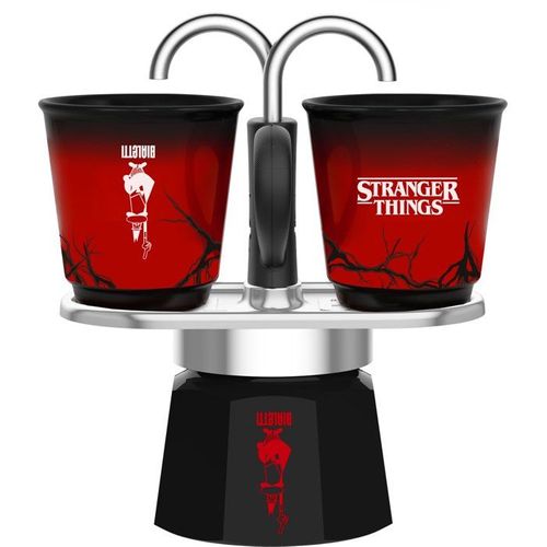 Cafetiere Italienne - Set Mini Express - Collection Stranger Things - Avec 2 Tasses Thermosensibles