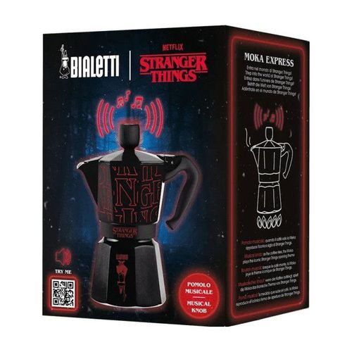 Cafetiere Italienne - Moka Express - Collection Stranger Things - 3 Tasses - 130 Ml - Noir / Rouge