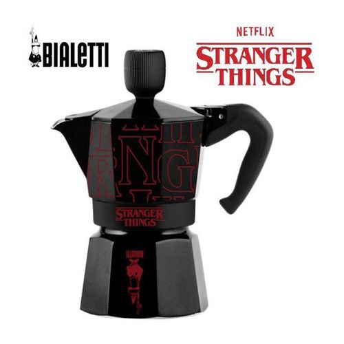 Cafetiere Italienne - Moka Express - Collection Stranger Things - 3 Tasses - 130 Ml - Noir / Rouge