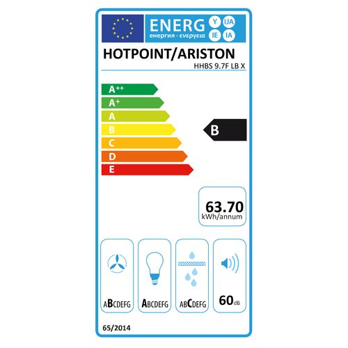 Hotte décoration HOTPOINT HHBS9.7FLBX 90 cm Inox