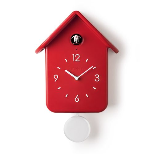 Horloge Murale 39 Cm Avec Pendule Rouge