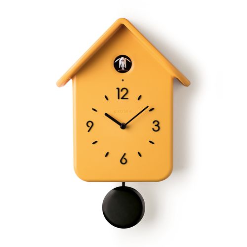 Horloge Murale 39 Cm Avec Pendule Ocre