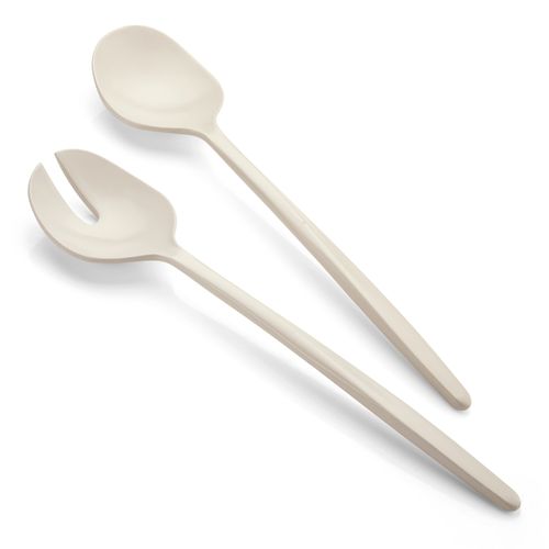 Couverts À Salade Tierra 28 Cm Blanc Lait