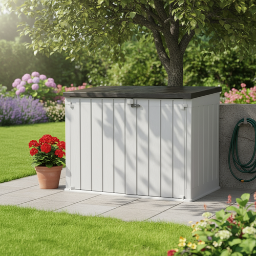 Coffre De Jardin - Storaway Plus 2xl - Résine - Capacité 2270l - Taupe Et Marron