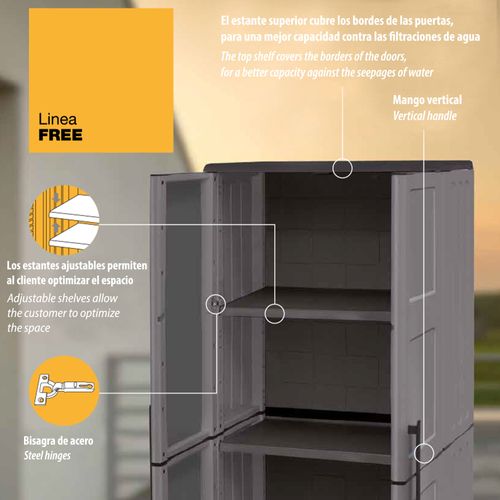 Armoire En Matériau Écologique Et Recyclable, Avec Charnières En Acier Et Étagères Réglables