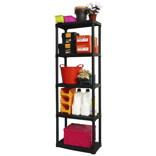 5 Étagères En Plastique En Polypropylène 60 x30 x 176 cm.