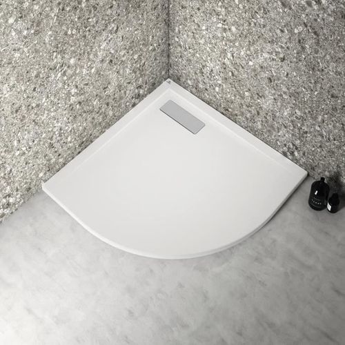 Receveur De Douche Extra Plat Quart De Cercle Ultraflat New 80x80 Cm Blanc