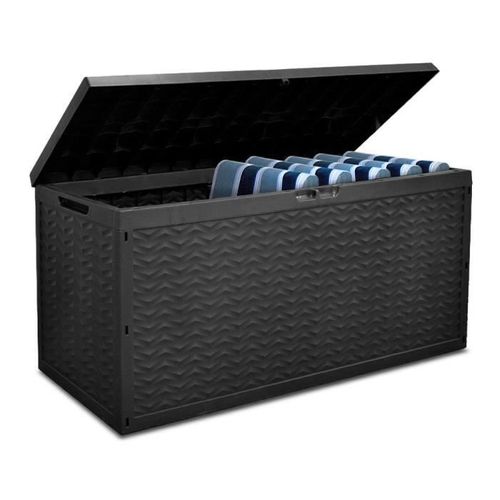 Malle / Coffre De Rangement En Résine 330 L - 120 X 45 X 60 Cm - Gris Anthracite