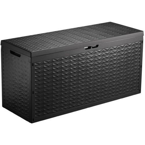 Malle / Coffre De Rangement En Résine 330 L - 120 X 45 X 60 Cm - Gris Anthracite