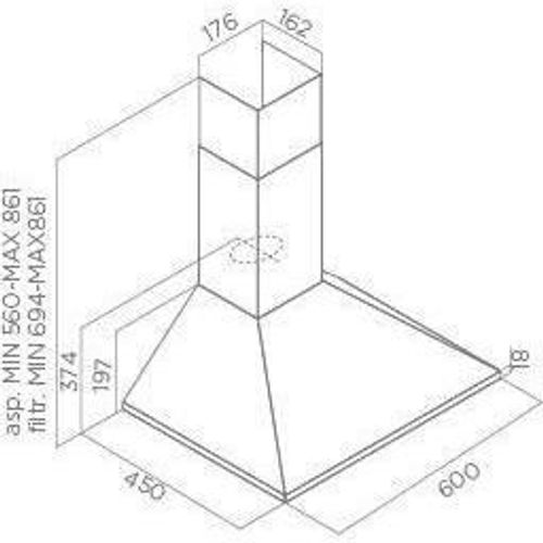 Certosa Ix/a/60/pb Inox - Hotte Décorative Murale - 165-395 M³/h
