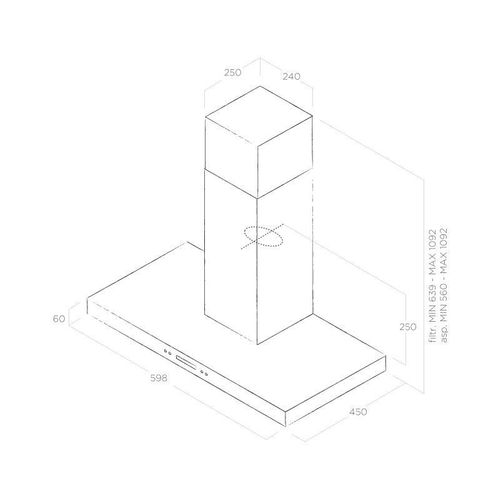 Hotte décorative 60 cm - Spot Plus Ixa 60
