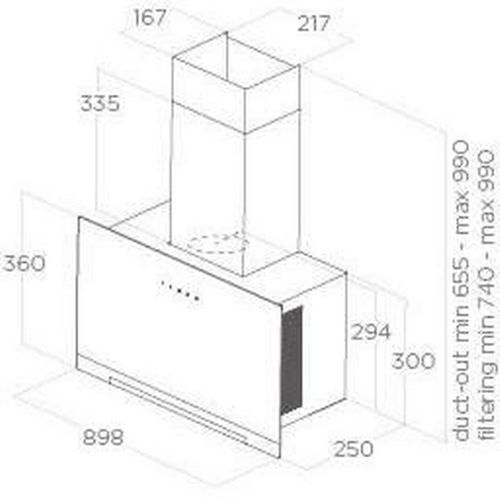 Hotte Murale Aplomb Bl/a/90