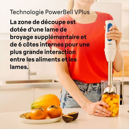 Mixeur Plongeant - Multiquick Mq30001m - 900 W - 2 Vitesses - Blanc / Bleu