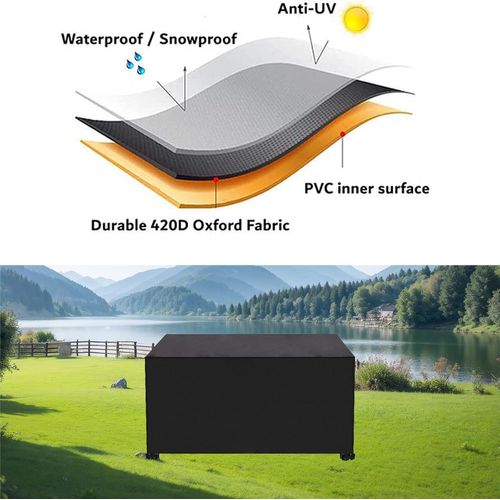 Housse De Mobilier D'extérieur Imperméable, Protection Uv, 420d, Adaptée Au Jardin, 135*135*75cm