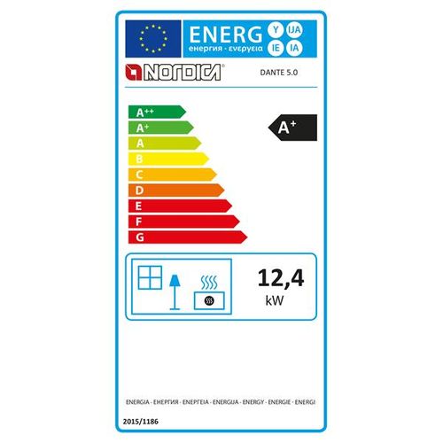 Poêle à Bois 12.4kw Noir - Dante5.0