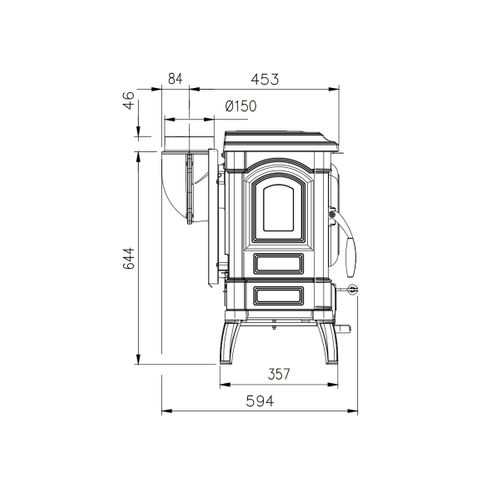 Poêle à Bois 7.7kw Noir - Isettalean