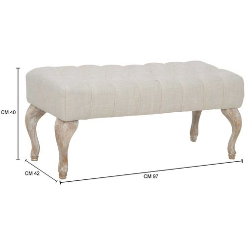 Bout De Lit En Tissu Provenza 97 X 42 X 40 Cm - Beige
