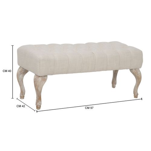 Bout De Lit En Tissu Provenza 97 X 42 X 40 Cm - Beige