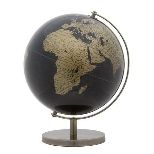 Globe Terrestre Déco "map" 34cm Noir et Bronze