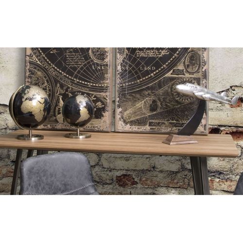 Globe Terrestre Déco "map" 34cm Noir et Bronze