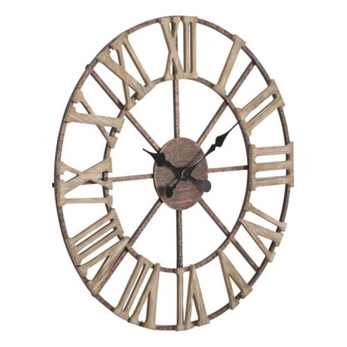 Horloge Murale En Métal "plus" 71cm Marron