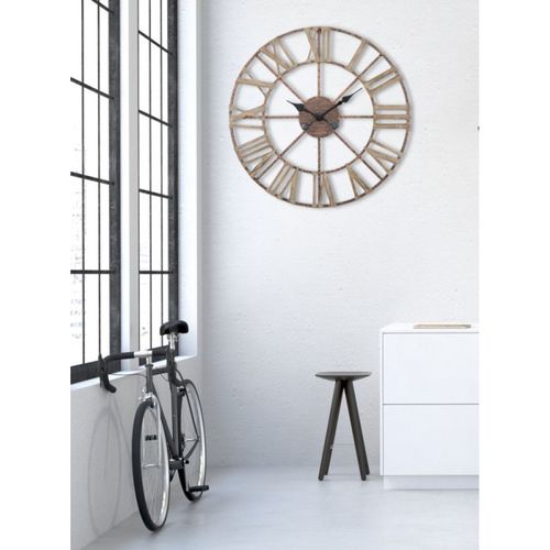 Horloge Murale En Métal "plus" 71cm Marron
