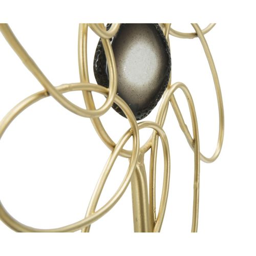 Fleur Déco En Métal "daisy" 37cm Or