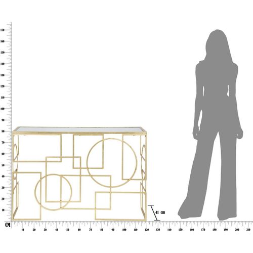 Console En Métal Plateau En Verre Marie 120 X 41 X 81 Cm
