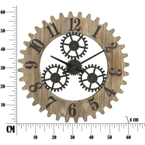 Horloge En Bois Et Métal Ingranaggio 60 X 4 Cm