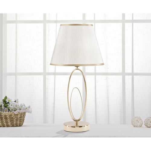 Lampe à Poser En Métal "flush" 47cm Crème et Or