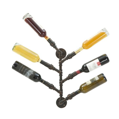 Porte-bouteilles Mural 6 Emplacements "manhattan" 55cm Noir