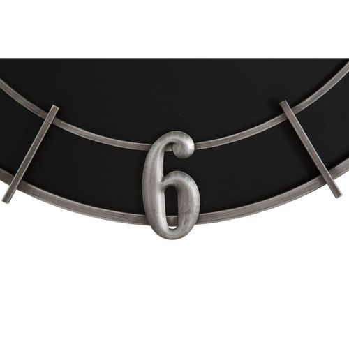 Horloge Murale En Métal "silver Glam" 60cm Noir