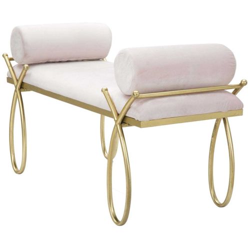 Bout De Lit En Métal Et Tissu Rosa 112.5 X 49 X 53 Cm  - Rose Pâle