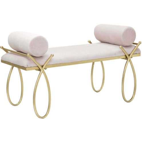 Bout De Lit En Métal Et Tissu Rosa 112.5 X 49 X 53 Cm  - Rose Pâle