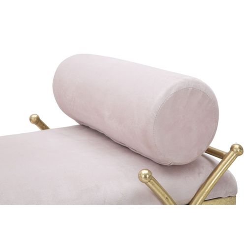 Bout De Lit En Métal Et Tissu Rosa 112.5 X 49 X 53 Cm  - Rose Pâle