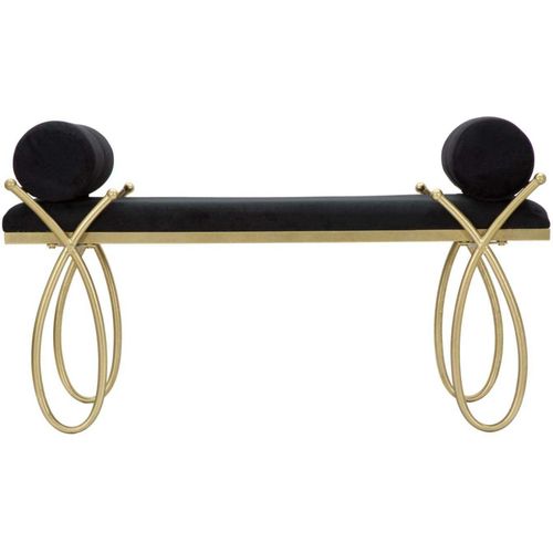 Bout De Lit En Métal Et Tissu Rosa 112.5 X 49 X 53 Cm - Noir