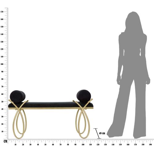 Bout De Lit En Métal Et Tissu Rosa 112.5 X 49 X 53 Cm - Noir