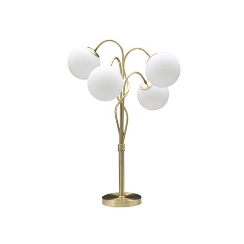 Lampe à Poser Design 4 Sphères "glamy" 74cm Blanc et Or