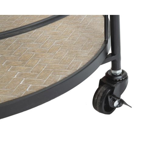 Desserte De Cuisine 3 Niveaux "arex" 82cm Naturel et Noir