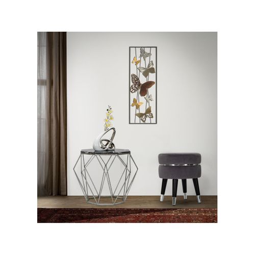 Tabouret Bas En Tissu Paris 35 X 40.5 Cm Gris Et Argent