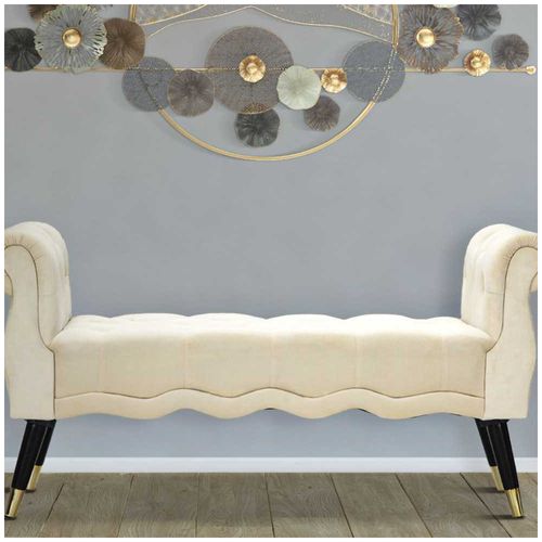 Bout De Lit En Tissu Paris 120 X 40 X 60 Cm - Beige