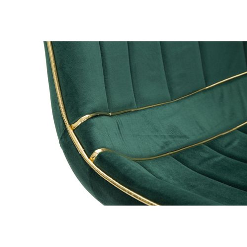 Chaise En Métal Et Tissu Paris (lot De 2) Vert Et Doré