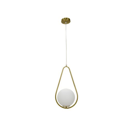 Lampe Suspension Sphère "glamy Drop" 46cm Blanc et Doré