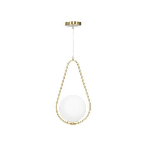 Lampe Suspension Sphère "glamy Drop" 46cm Blanc et Doré