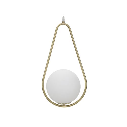 Lampe Suspension Sphère "glamy Drop" 46cm Blanc et Doré