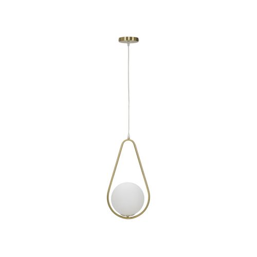 Lampe Suspension Sphère "glamy Drop" 46cm Blanc et Doré